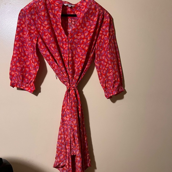 Tucker 100% silk printed shirt dress with sash - Picture 5 of 9